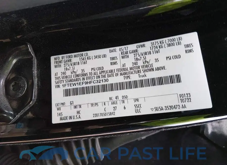 1FTEW1EF9HFC32130# 9