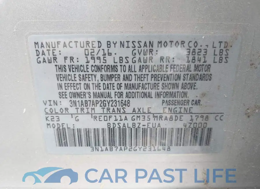 3N1AB7AP2GY231648# 9