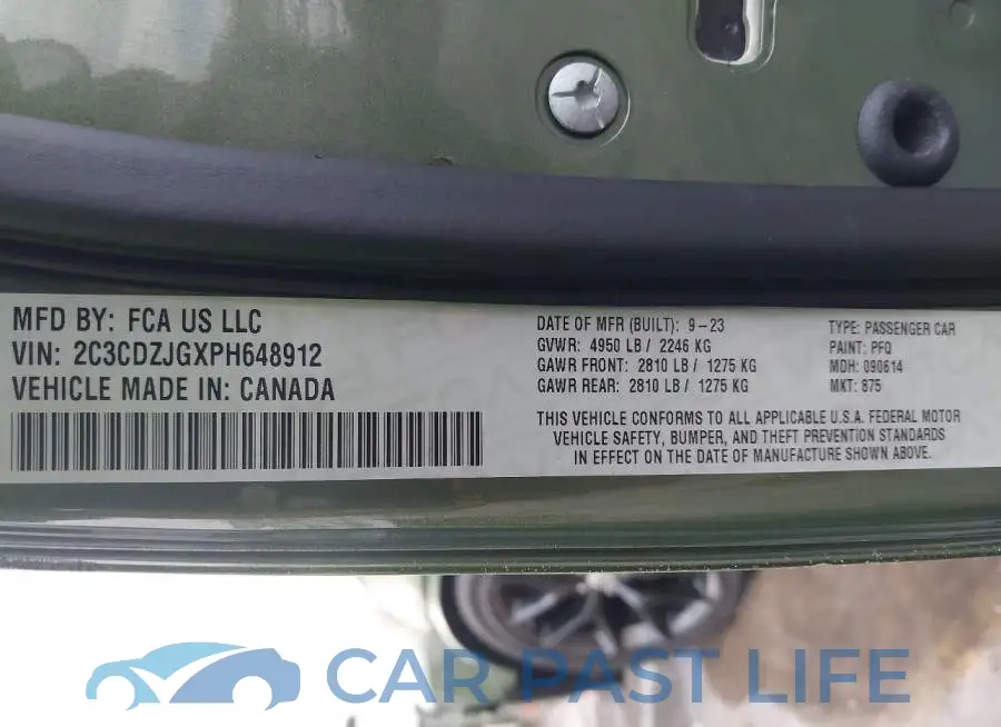 2C3CDZJGXPH648912# 9