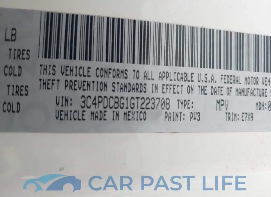 3C4PDCBG1GT223708# 9