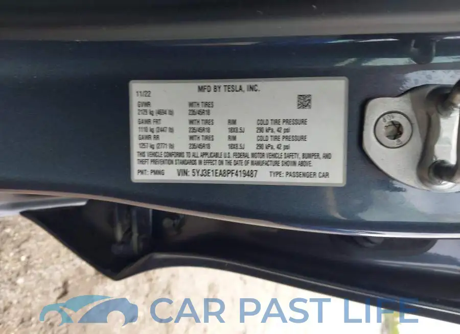 5YJ3E1EA8PF419487# 9