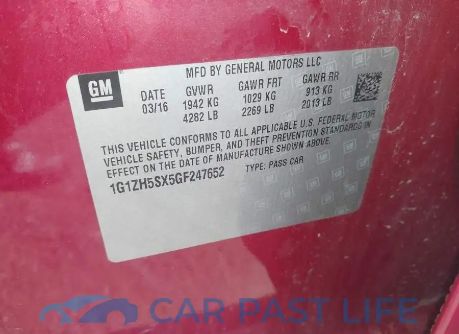 1G1ZH5SX5GF247652# 9