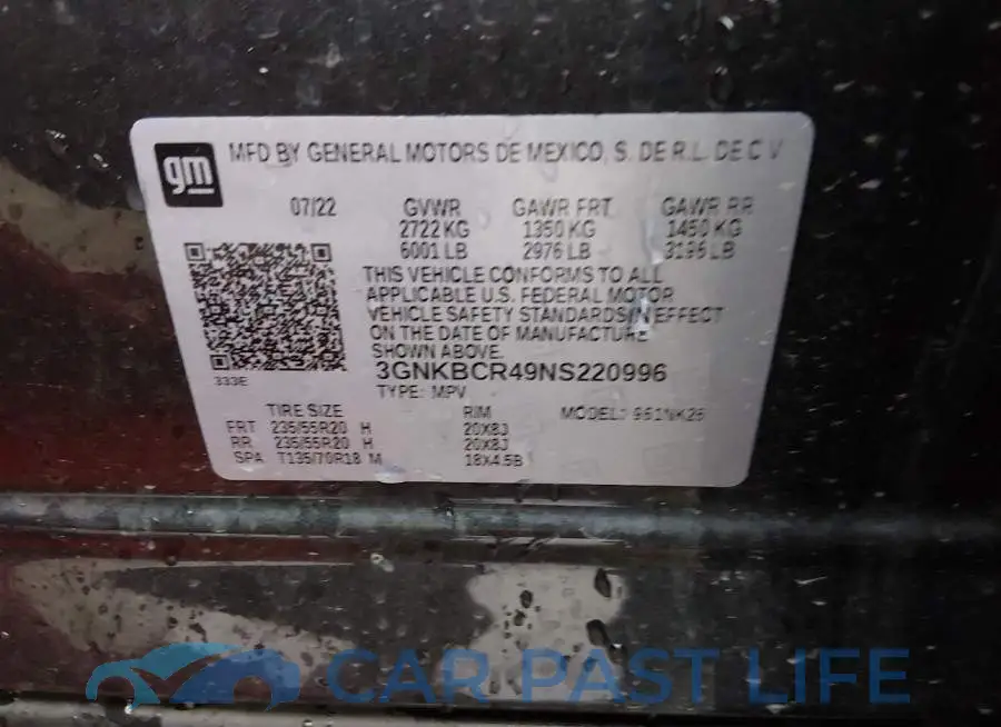 3GNKBCR49NS220996# 9