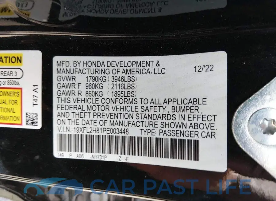 19XFL2H81PE003448# 9