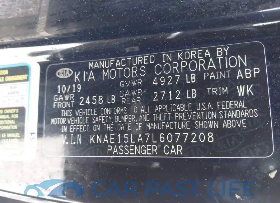 KNAE15LA7L6077208# 9