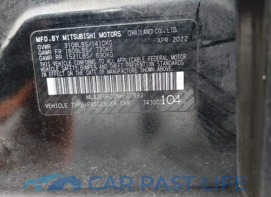 ML32FUFJ3NHF07892# 9
