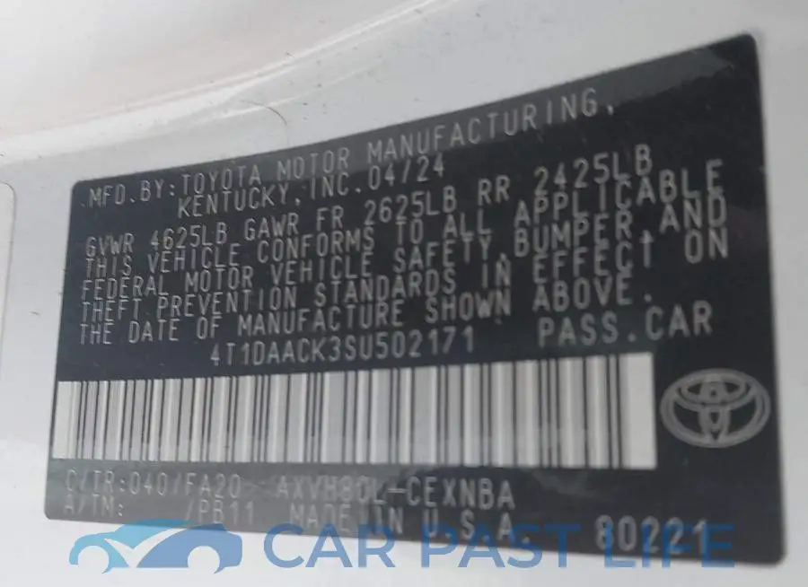 4T1DAACK3SU502171# 9