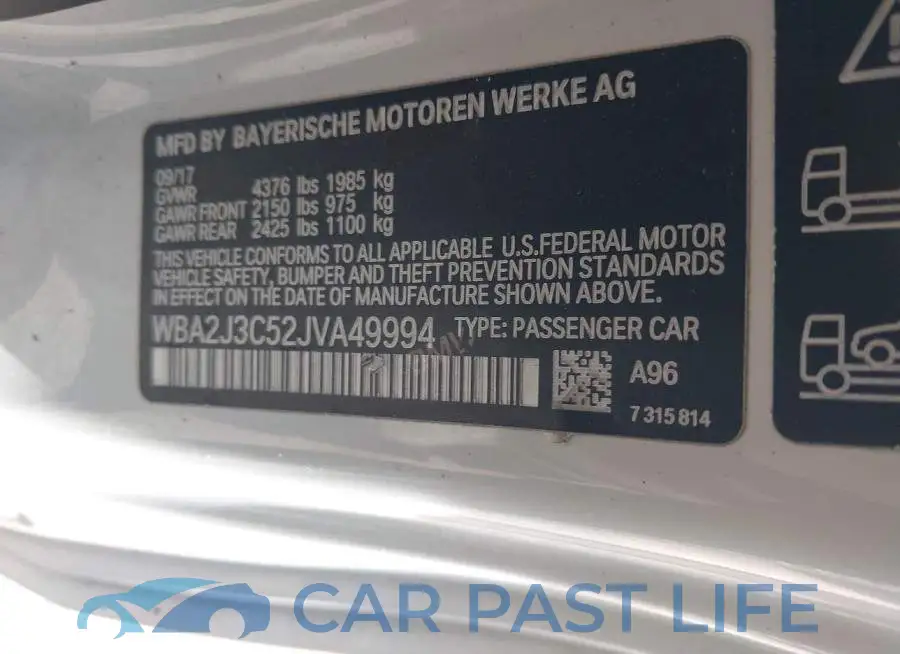WBA2J3C52JVA49994# 9