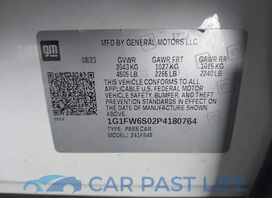 1G1FW6S02P4180764# 9