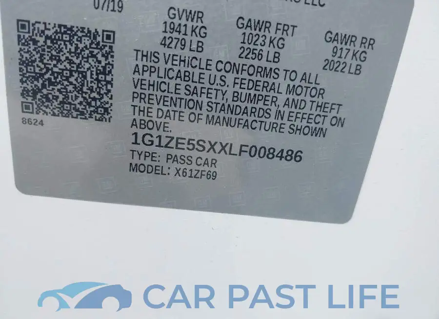 1G1ZE5SXXLF008486# 9