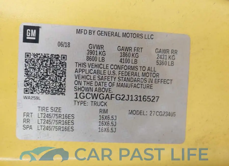 1GCWGAFG2J1316527# 9