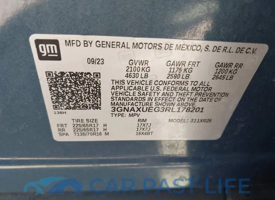 3GNAXUEG3RL178201# 9