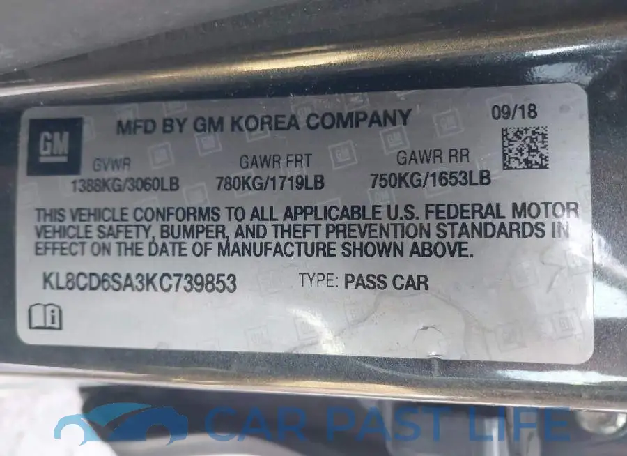 KL8CD6SA3KC739853# 9