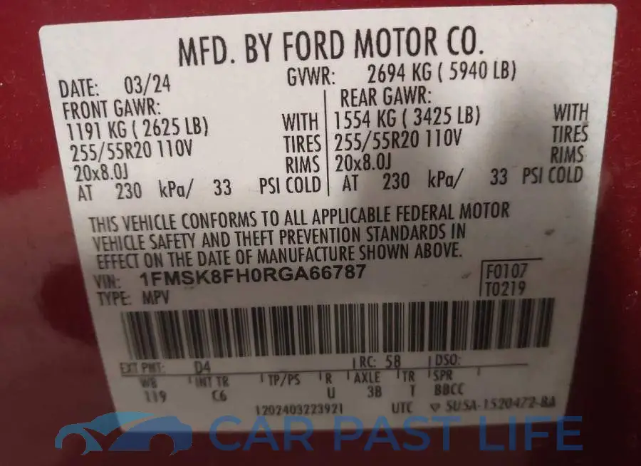1FMSK8FH0RGA66787# 9