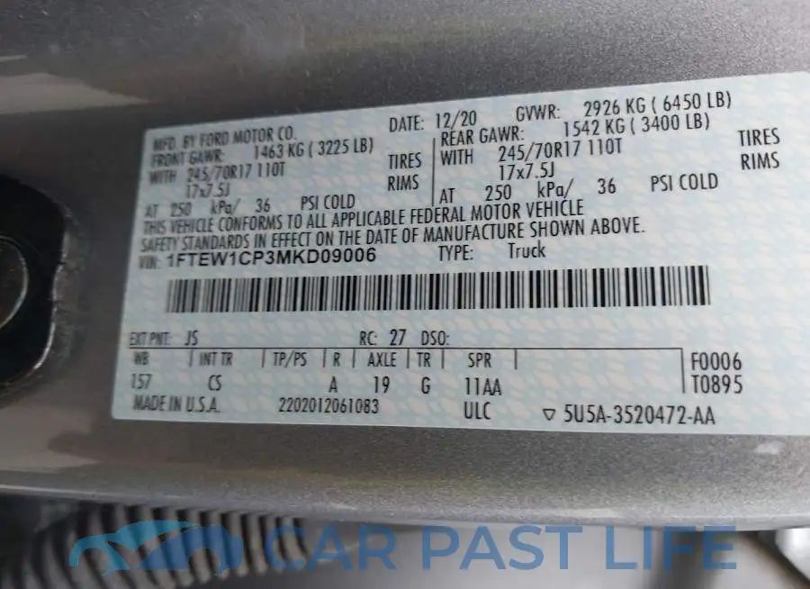 1FTEW1CP3MKD09006# 9