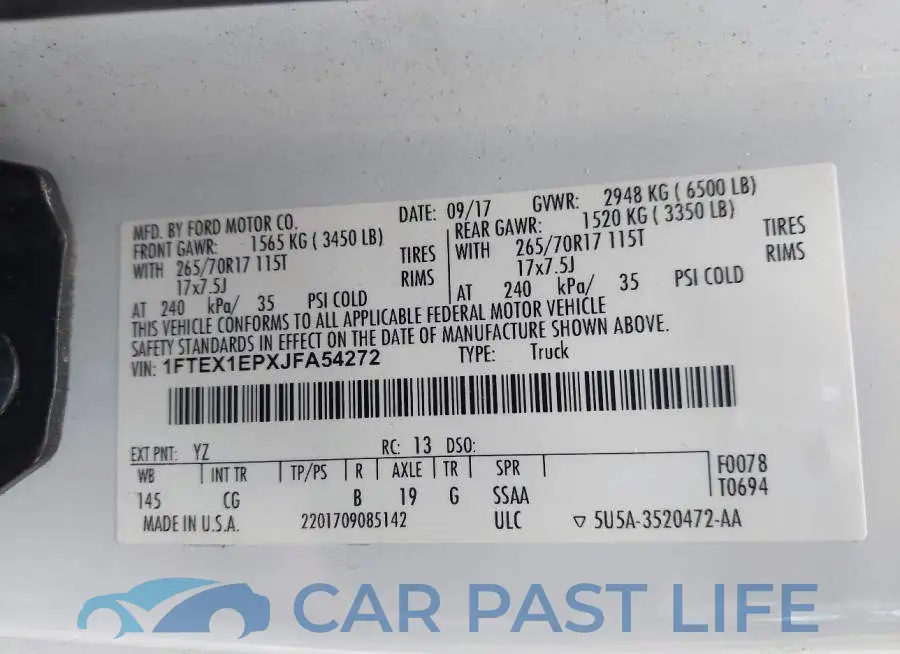 1FTEX1EPXJFA54272# 9