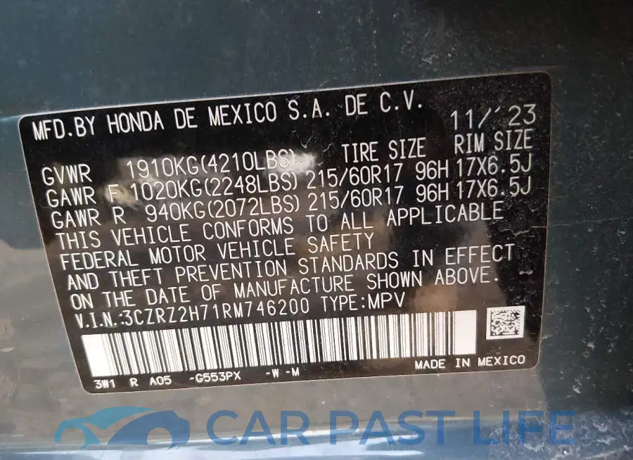 3CZRZ2H71RM746200# 9