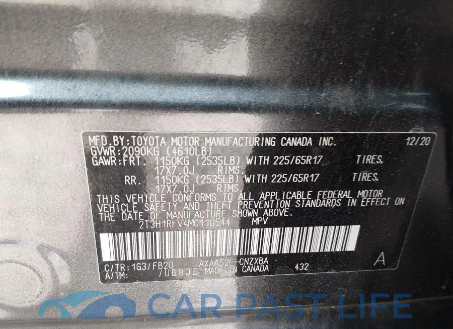 2T3H1RFV4MC110544# 9