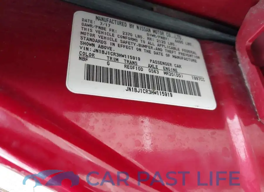 JN1BJ1CR3HW115919# 9