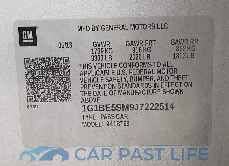 1G1BE5SM9J7222514# 9
