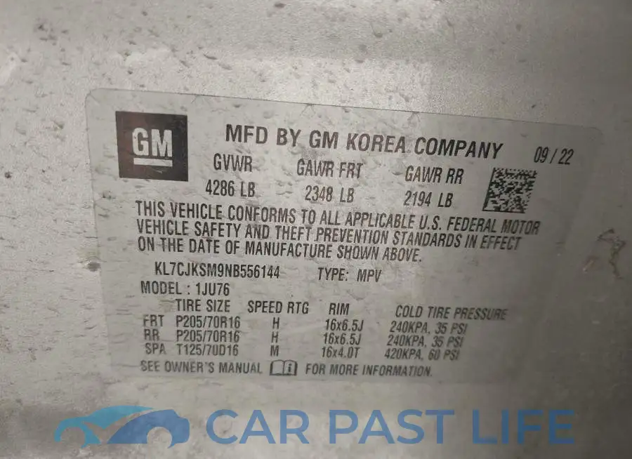 KL7CJKSM9NB556144# 9