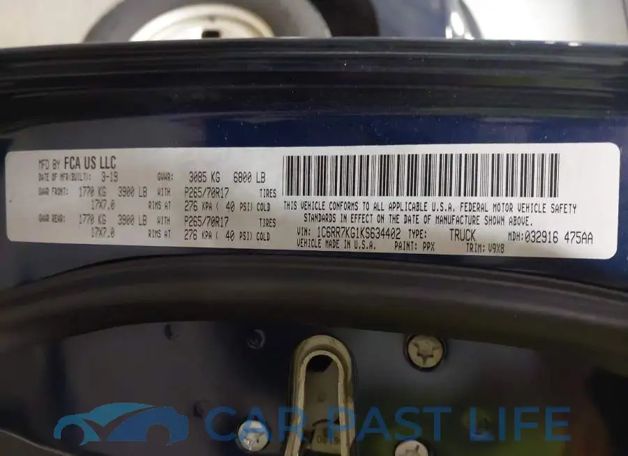 1C6RR7KG1KS634402# 9