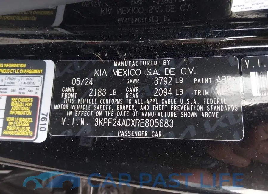 3KPF24ADXRE805683# 9