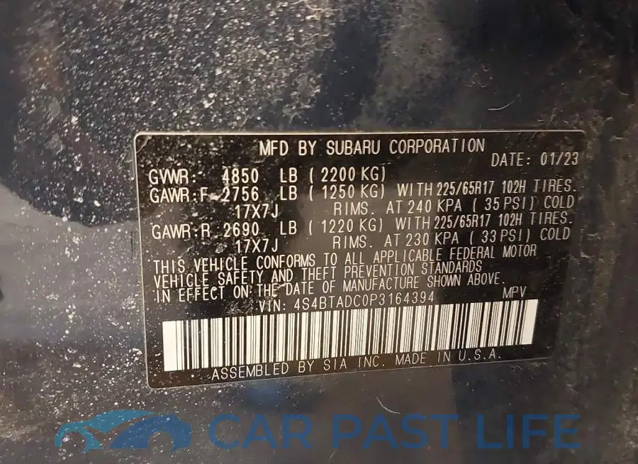 4S4BTADC0P3164394# 9