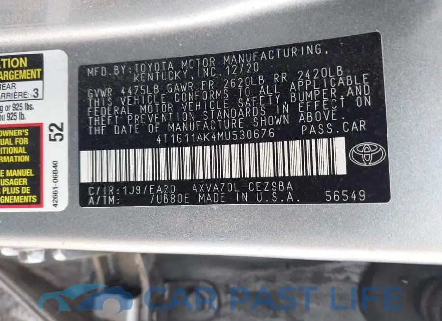 4T1G11AK4MU530676# 9