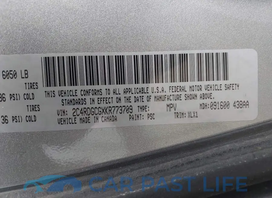 2C4RDGCGXKR773709# 9