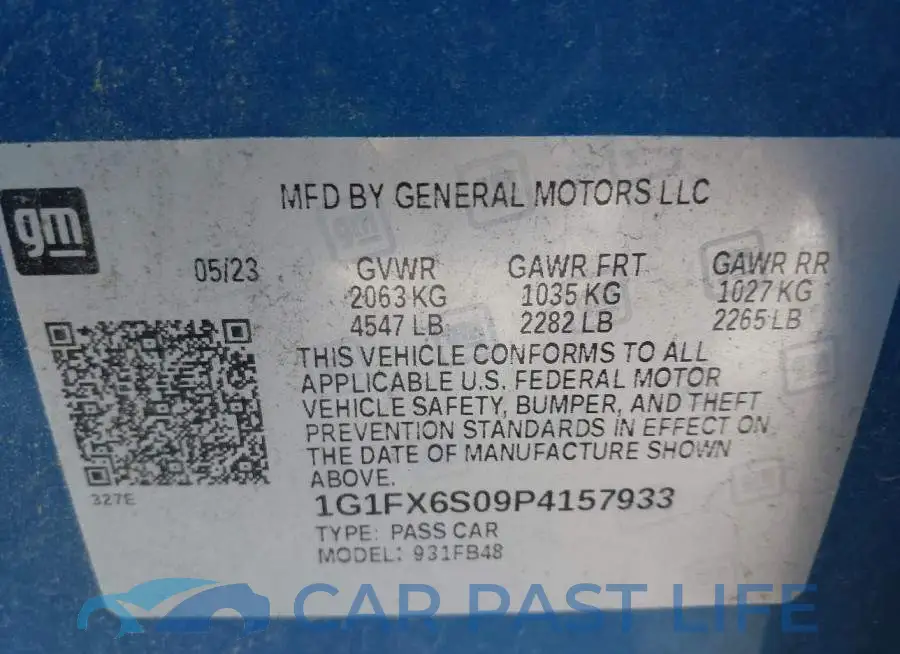 1G1FX6S09P4157933# 9