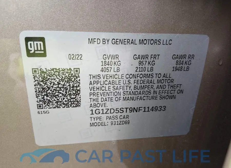 1G1ZD5ST9NF114933# 9