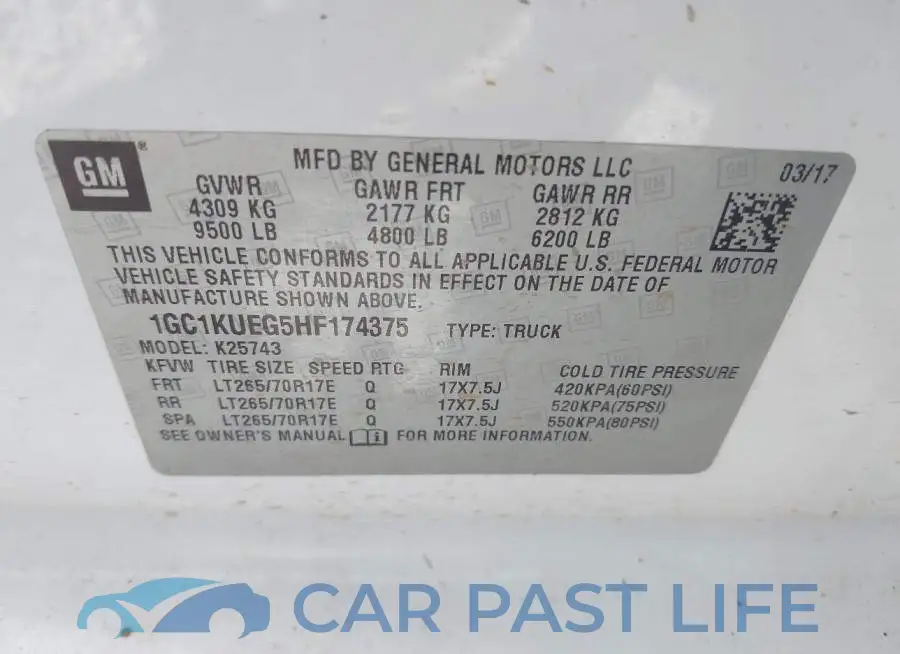 1GC1KUEG5HF174375# 9
