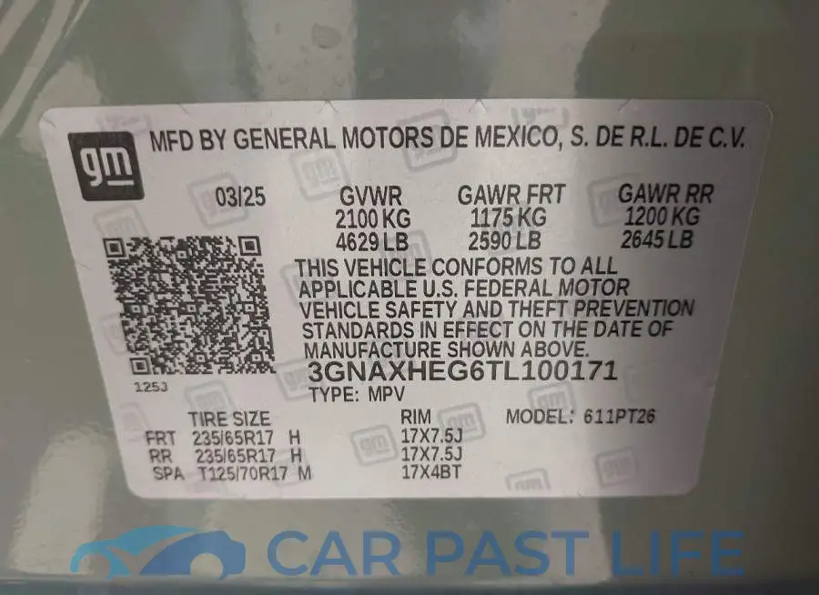 3GNAXHEG6TL100171# 9