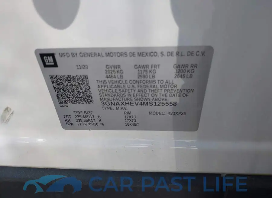 3GNAXHEV4MS125558# 9
