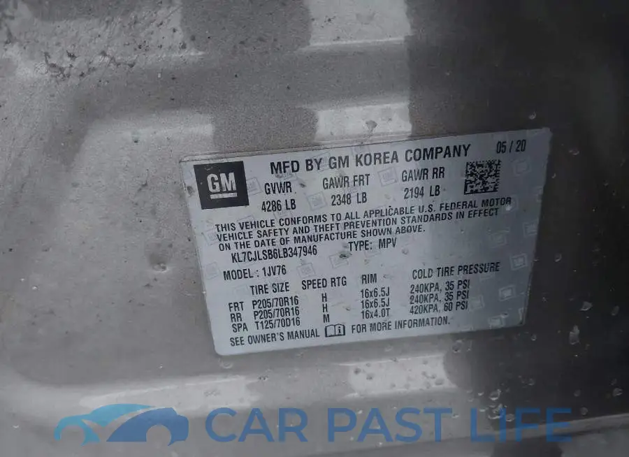 KL7CJLSB6LB347946# 9