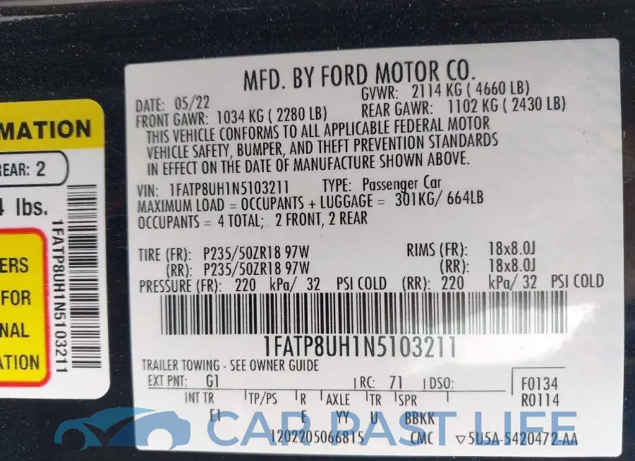 1FATP8UH1N5103211# 9