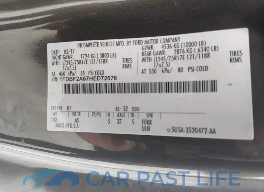 1FDBF2A67HED72676# 9