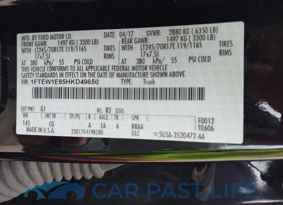 1FTEW1E85HKD49650# 9
