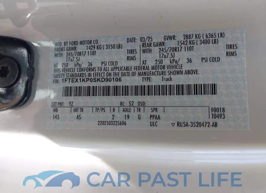 1FTEX1KP0SKD90106# 9