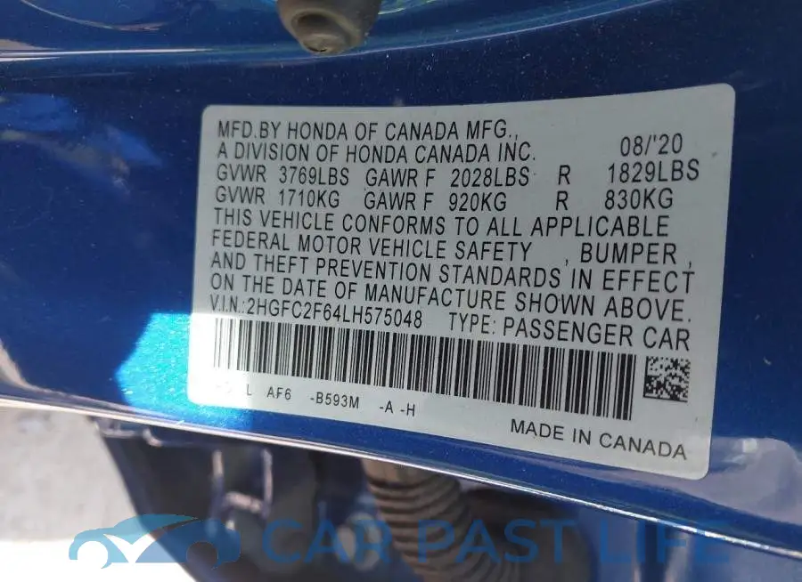 2HGFC2F64LH575048# 9
