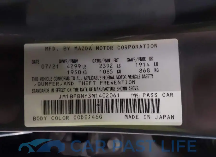 JM1BPBNY3M1402061# 9