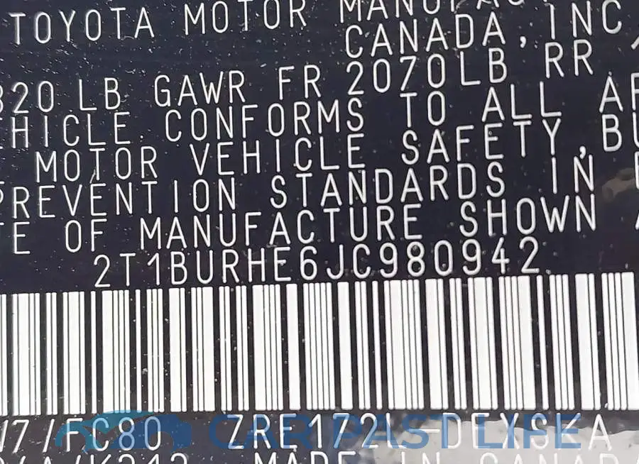 2T1BURHE6JC980942# 9