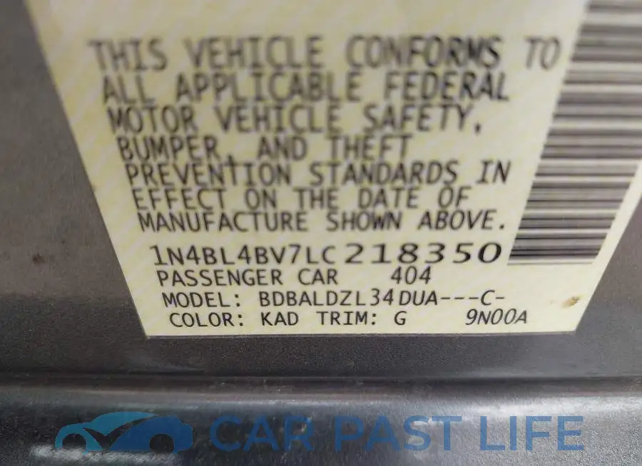 1N4BL4BV7LC218350# 9