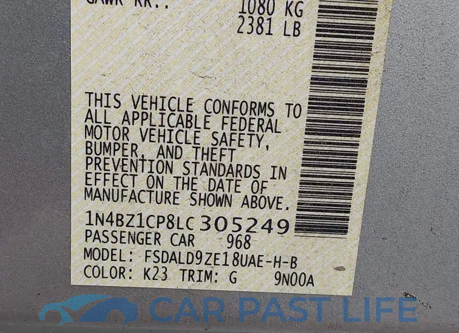 1N4BZ1CP8LC305249# 9