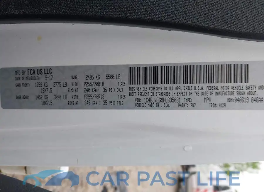 1C4BJWEG9HL635081# 8