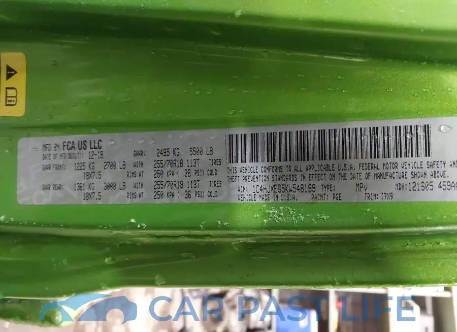 1C4HJXEG5KW548199# 9