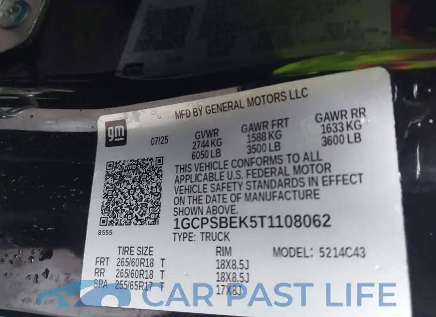 1GCPSBEK5T1108062# 9