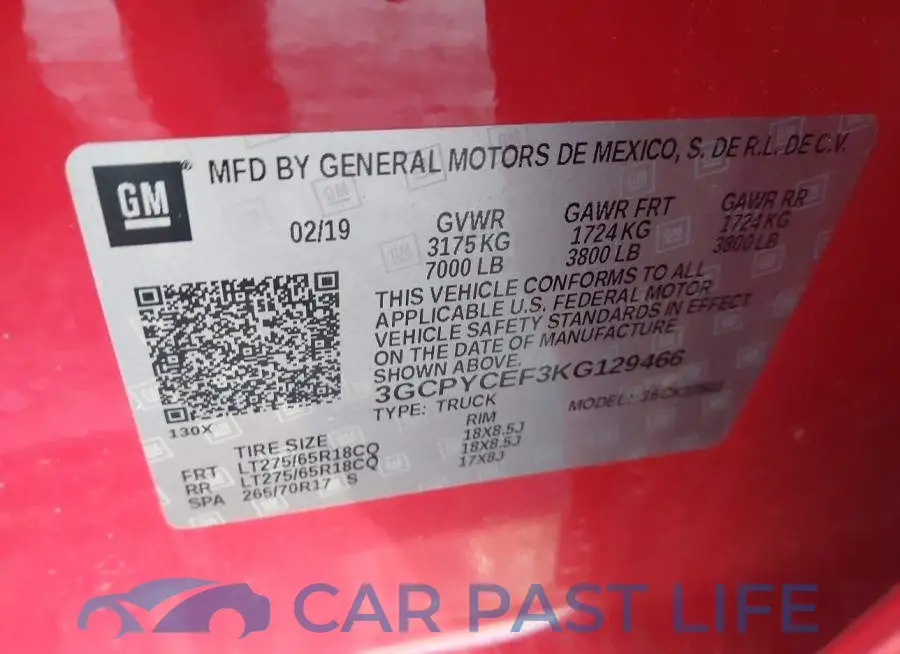 3GCPYCEF3KG129466# 9