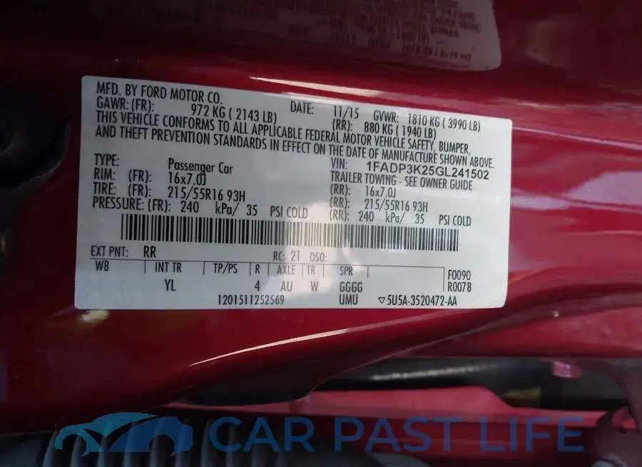 1FADP3K25GL241502# 9